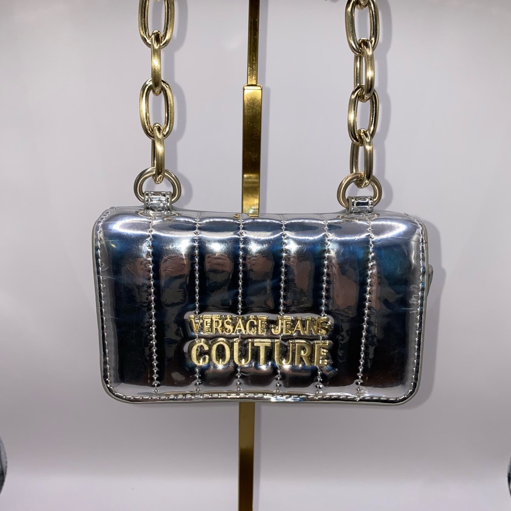 Versace Jeans Collection Silver Mini Quilted Bag